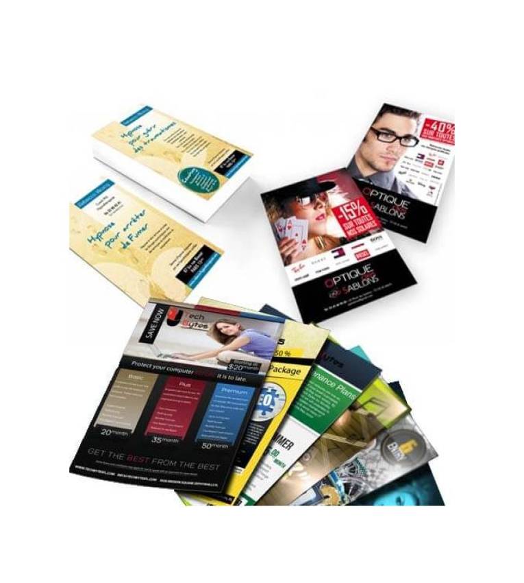 Papier Flyers A4 couché Brillant glossy 115g Pack 250 Feuilles